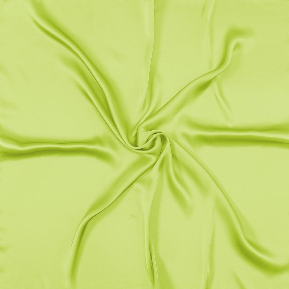 Elegant Lime Green Satin Headscarf - Picture 3 of 4